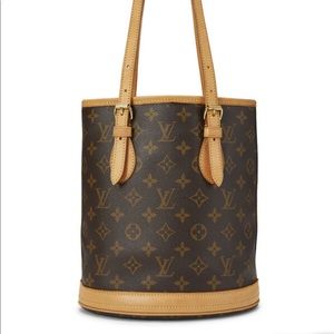 Louis Vuitton monogram canvas bucket petite.